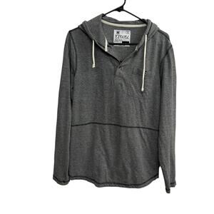 California Casual Hooded Henley Sweatshirt Ezekiel‎ Gray Medium
